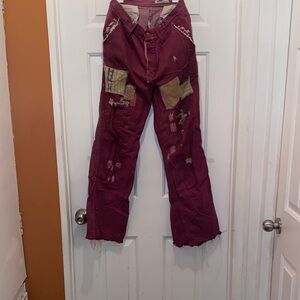 Women's70s  Vintage Patchwork Flare Jeans